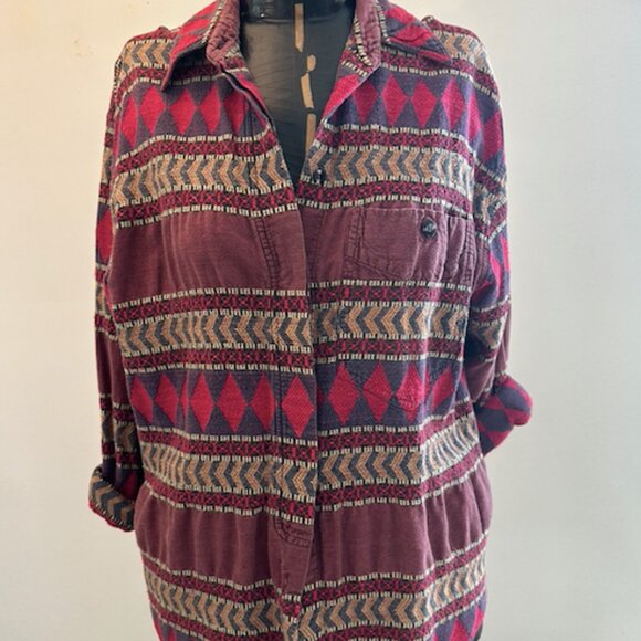 Aztec Print Brushed Flannel Button Down - Picture 3 of 4